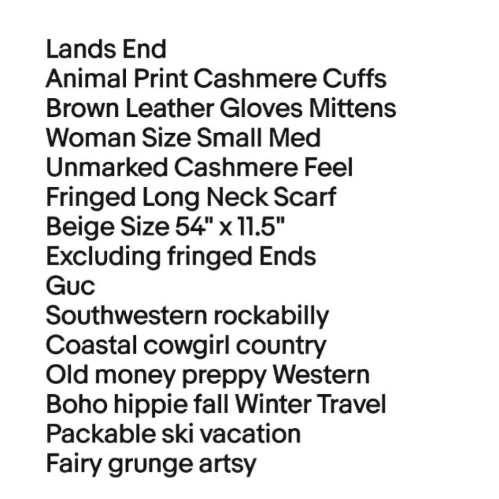Lands End Cashmere Cuffs Leather Gloves Mittens Size Sm Med Fringed Scarf Beige